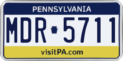 PA license plate MDR5711