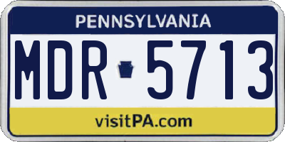 PA license plate MDR5713