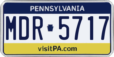 PA license plate MDR5717
