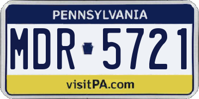 PA license plate MDR5721