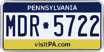 PA license plate MDR5722