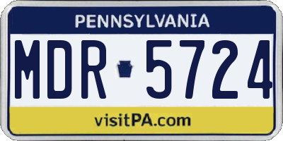 PA license plate MDR5724