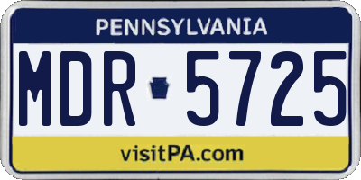PA license plate MDR5725