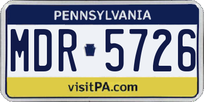 PA license plate MDR5726