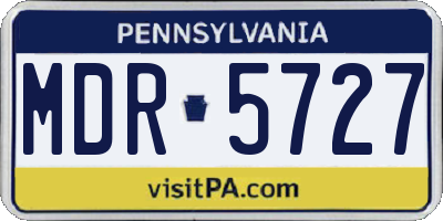 PA license plate MDR5727
