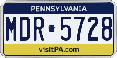 PA license plate MDR5728