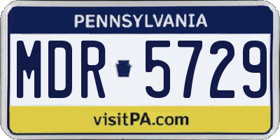 PA license plate MDR5729