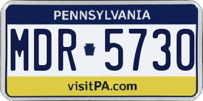 PA license plate MDR5730