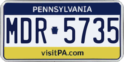PA license plate MDR5735