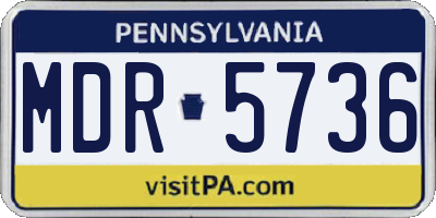 PA license plate MDR5736
