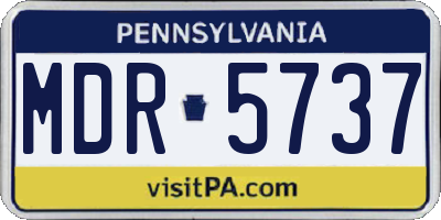 PA license plate MDR5737