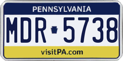 PA license plate MDR5738