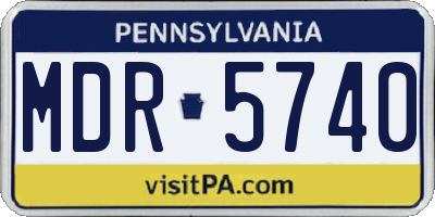 PA license plate MDR5740