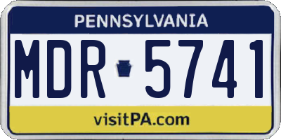 PA license plate MDR5741