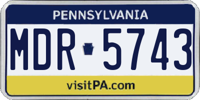 PA license plate MDR5743