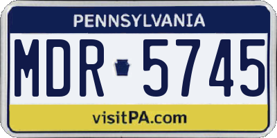 PA license plate MDR5745