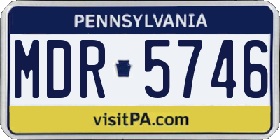 PA license plate MDR5746