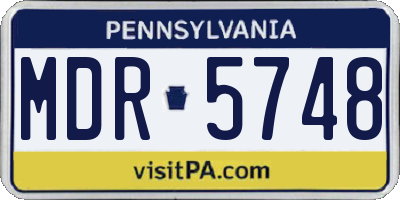 PA license plate MDR5748