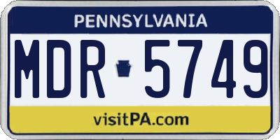 PA license plate MDR5749