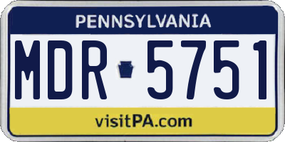 PA license plate MDR5751