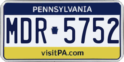 PA license plate MDR5752