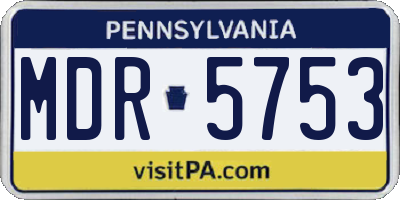 PA license plate MDR5753