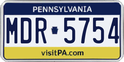 PA license plate MDR5754