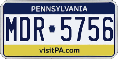 PA license plate MDR5756