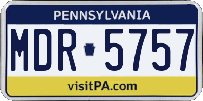 PA license plate MDR5757