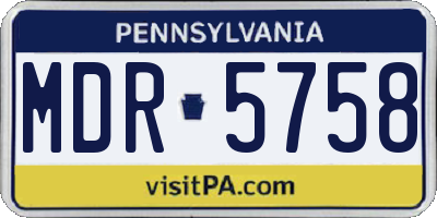 PA license plate MDR5758