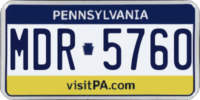 PA license plate MDR5760