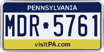 PA license plate MDR5761