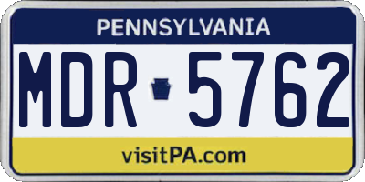 PA license plate MDR5762