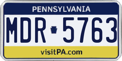 PA license plate MDR5763