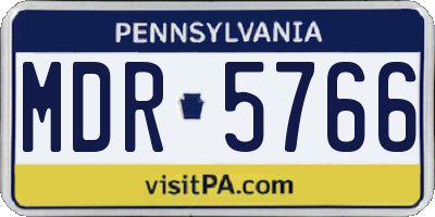 PA license plate MDR5766