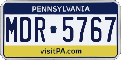 PA license plate MDR5767