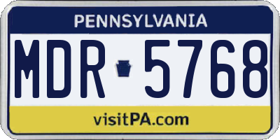 PA license plate MDR5768
