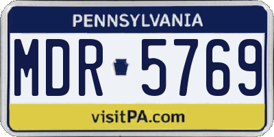 PA license plate MDR5769
