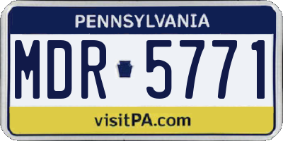 PA license plate MDR5771