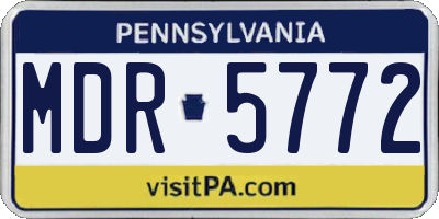 PA license plate MDR5772