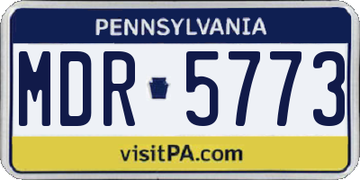PA license plate MDR5773