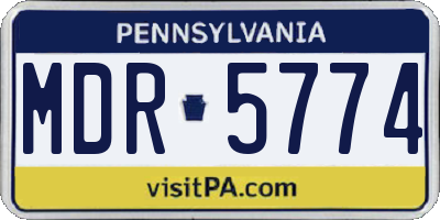 PA license plate MDR5774