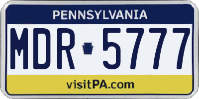 PA license plate MDR5777
