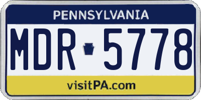 PA license plate MDR5778