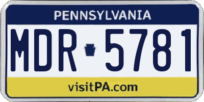 PA license plate MDR5781