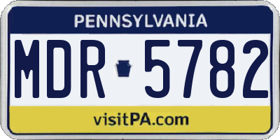 PA license plate MDR5782