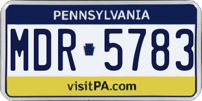 PA license plate MDR5783