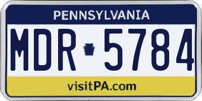 PA license plate MDR5784
