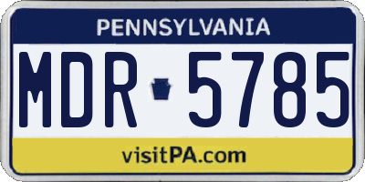 PA license plate MDR5785