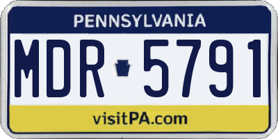 PA license plate MDR5791
